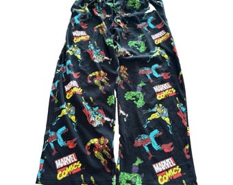 Marvel Comics Liscensed Avengers Pajamas pants mens sz large cozy black graphics