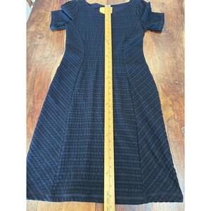 Anthropologie Maeve Navy Textured Short Sleeve Knee Length Sheath Dress Size XS image 8