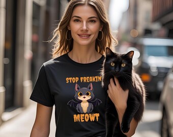 Halloween Cat Unisex T-Shirt - Stop Freakin Meowt