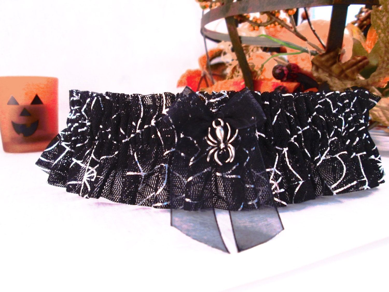 Halloween Wedding Garter Handcrafted Halloween Spider Garter Etsy