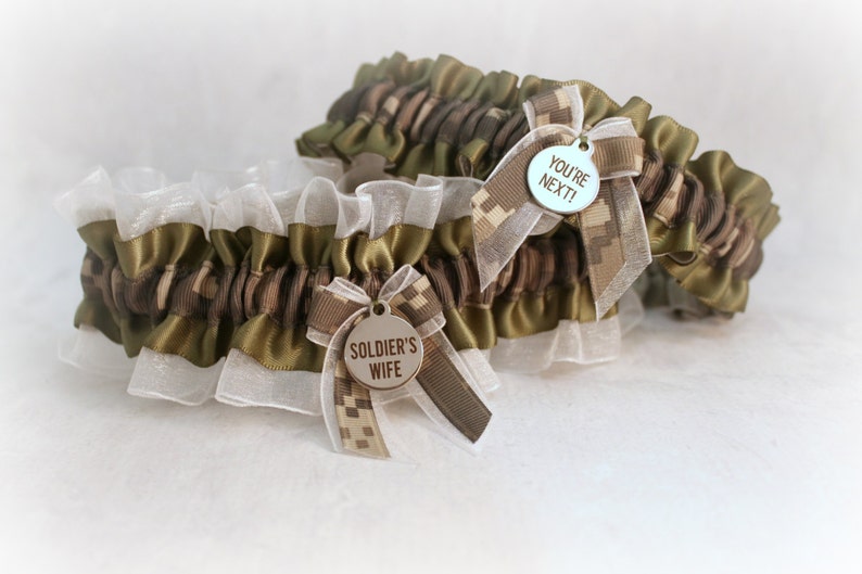 Military Wedding gift set Army Wedding Garters Gift Set for Bride. Military Bride Garters Army Wedding Garter Set