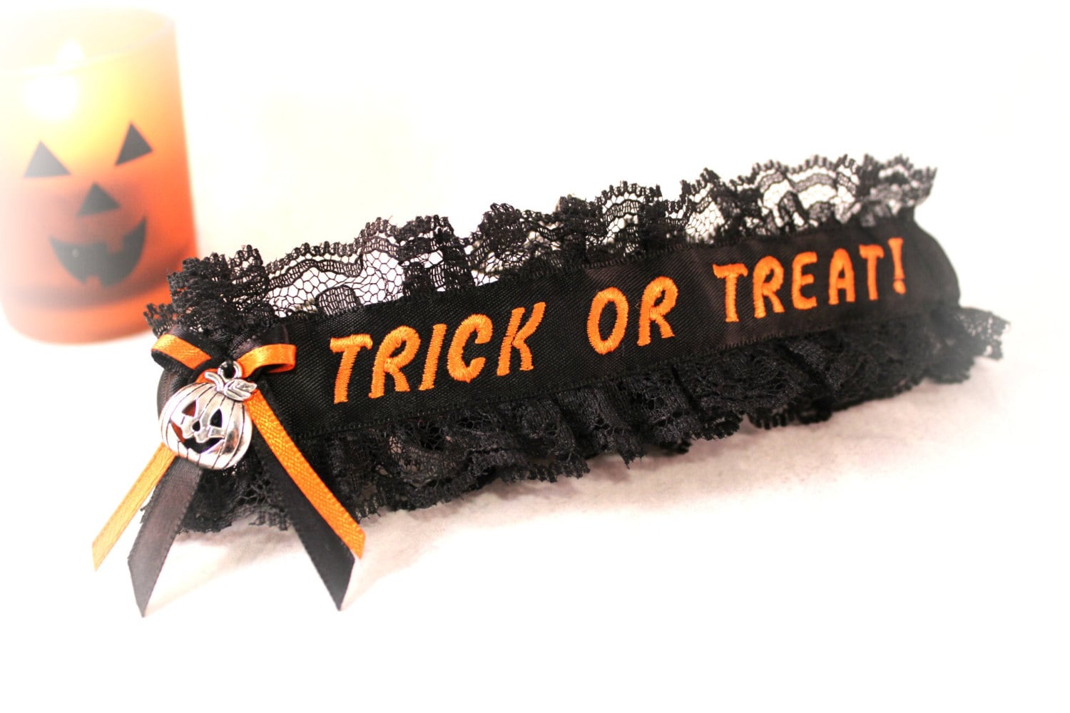HALLOWEEN Garter Halloween Wedding Garter Trick or Treat Etsy