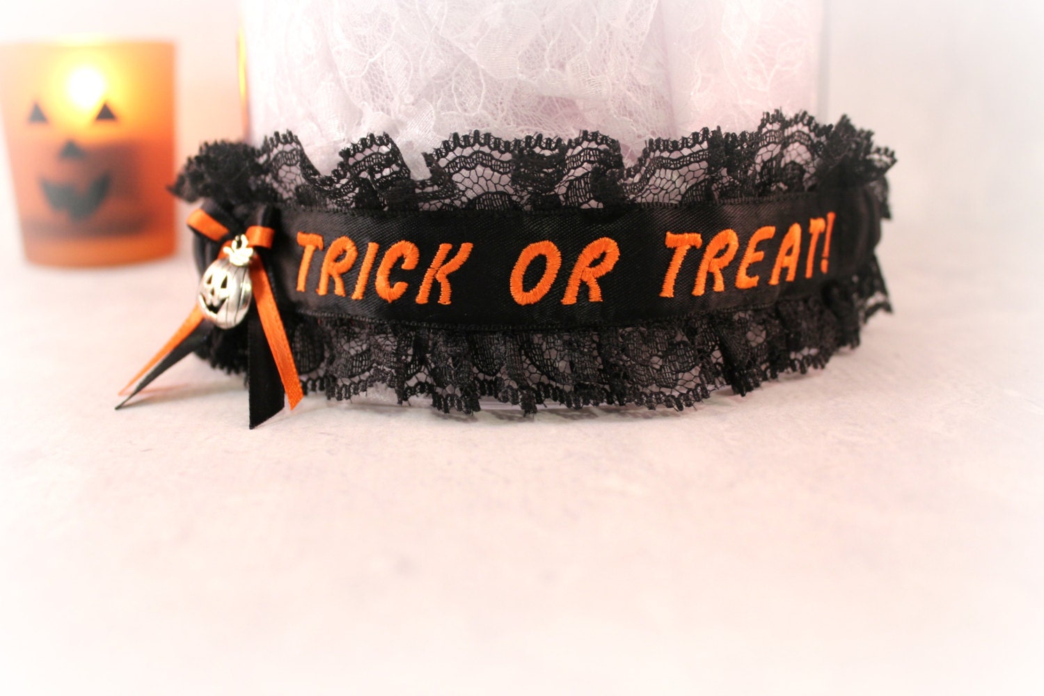 HALLOWEEN Garter Halloween Wedding Garter Trick or Treat Etsy