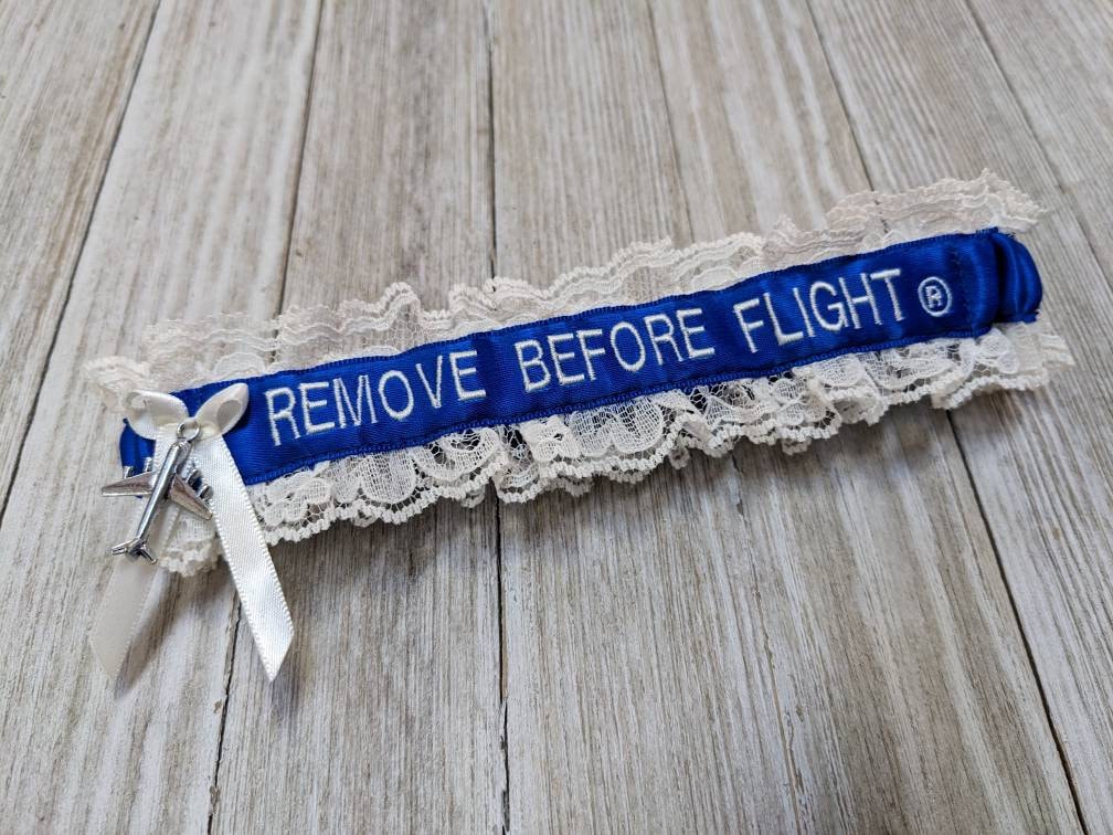 Single REMOVE BEFORE FLIGHT Embroidered Pilot Garter - Air Force Garter - Personalized Keepsake Garter - Pilot Wedding Garter. - Etsy Single REMOVE BEFORE FLIGHT Embroidered Pilot Garter - Air Force Garter - Personalized Keepsake Garter - Pilot Wedding Garter. - Etsy