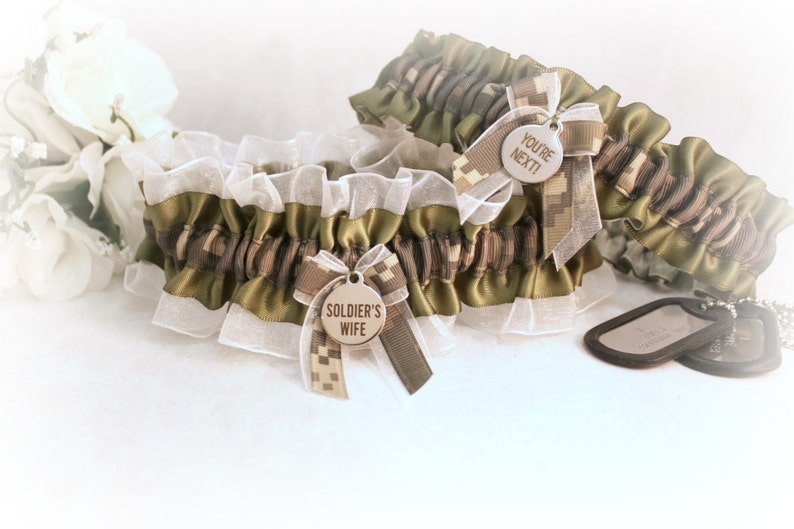 Military Wedding gift set Army Wedding Garters Gift Set for Bride. Military Bride Garters Army Wedding Garter Set