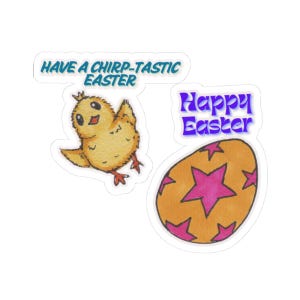Frohe Ostern Kiss-Cut Aufkleber, Niedliche Oster Dekore, Laptop Aufkleber, Geschenke Frühling, Küken Design