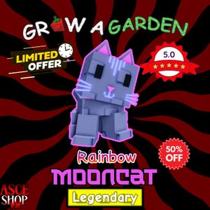 Rainbow Moon Cat | Grow a Garden | Legendary Pet | Twilight Shop | Roblox | GAG | Good Size | (Read Description)