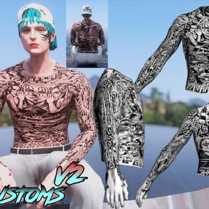 GTAV/FIVEM: Asce Shop Tattoo | Male | Clown | Chest Hair | Skin | Ped | Mods | Fivem | Gta V