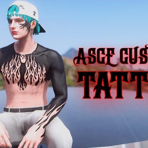 GTAV/FIVEM: Asce Shop Tattoo BestSeller | Male | FireBlack| Chest Hair | Skin | Ped | Mods | Fivem | Gta V