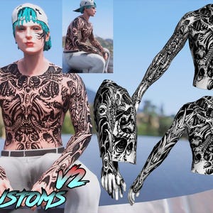 GTAV/FIVEM: Asce Shop Tattoo | Male | Skull | Chest Hair | Skin | Ped | Mods | Fivem | Gta V
