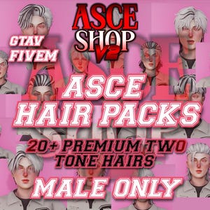 FiveM Male Hair Pack: Two-Tone Mullet Styles - Asce Shop