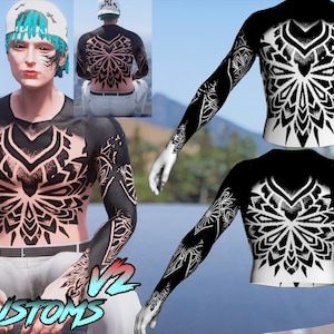 4 Tattoos Asce Shop Tattoo | Male | Chest Hair | Skin | Ped | Mods | Fivem | Gta V