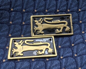 Belt Plaques - Niello Beasts (set of 2)
