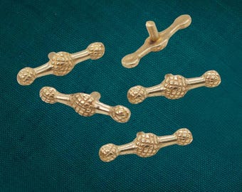 Medieval Bar and Thistle Leather Mounts (set of 5)