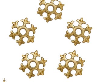 Open Sexfoil Fleur-de-Lys Medieval Mounts (set of 5)