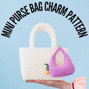 Boho Mini Pouch Bag Charm Pattern, bag keychain pattern, crochet bag pattern, keychain pdf pattern, Crochet mini Bag keychain pattern