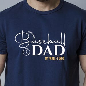 Camiseta "Mi billetera llora" para papá del béisbol, divertida camiseta para papá del béisbol, ropa elegante para fanáticos del béisbol, la mejor camiseta para papá del béisbol, camisetas para papá
