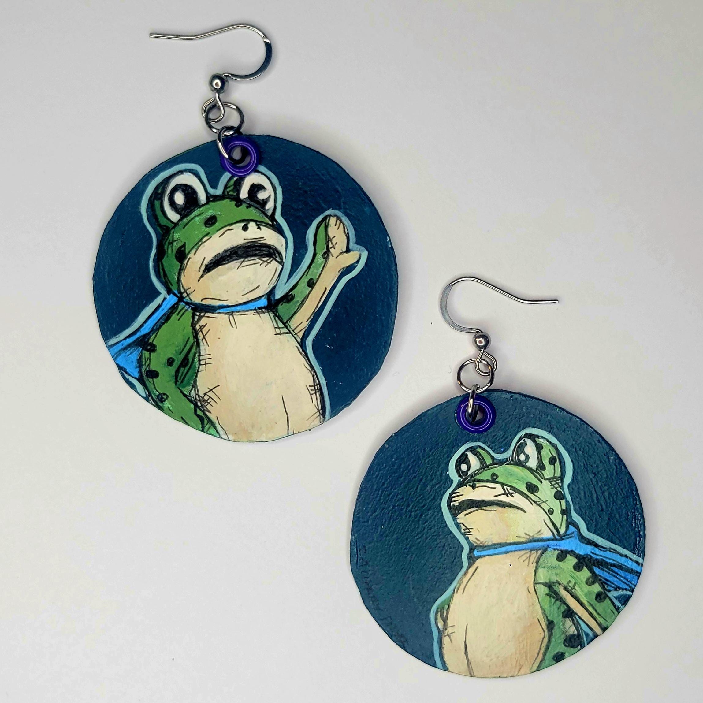Portland Charm Portland Frog Version 2 Hand-painted Charm Earrings - Protest Resist ...