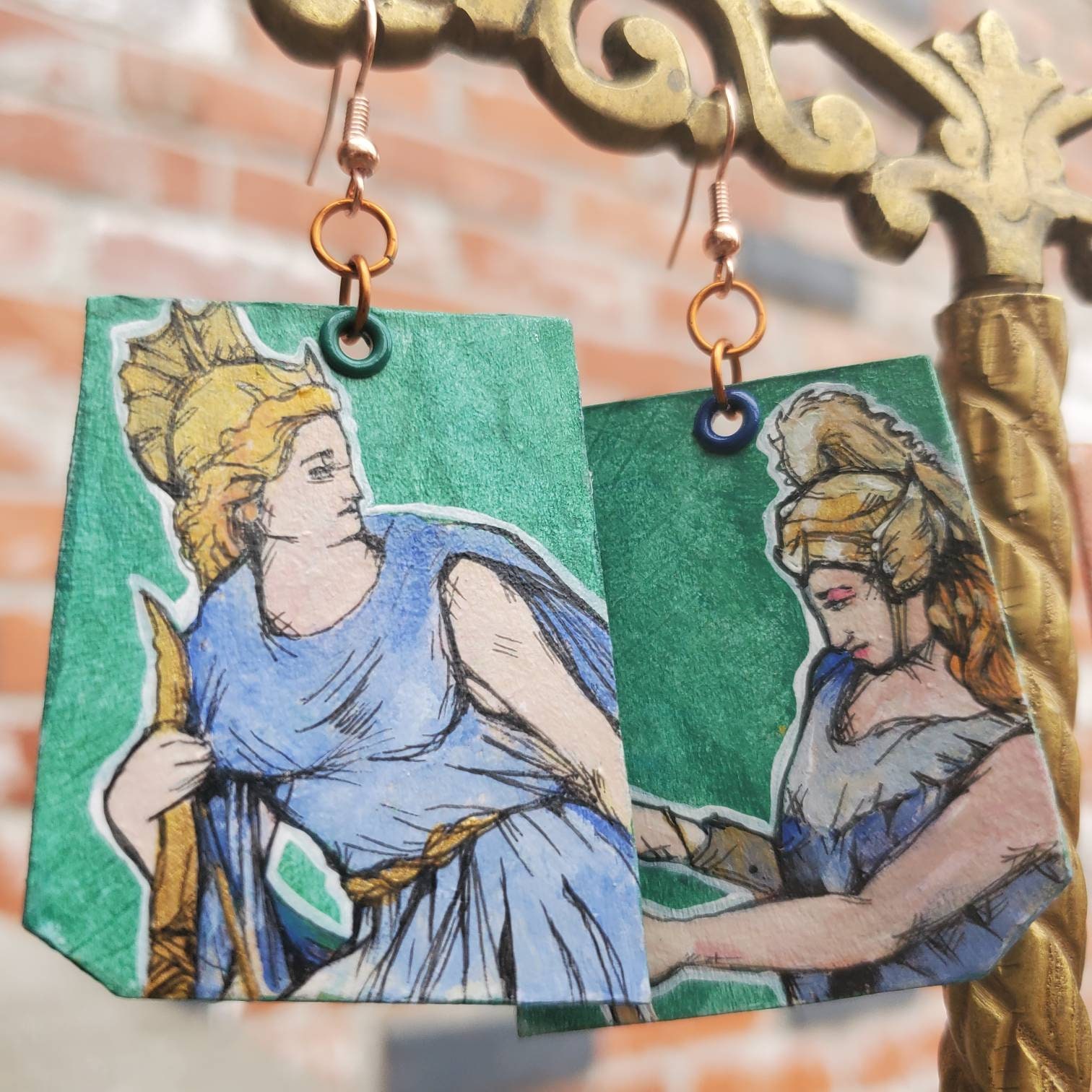 ANTIOPE the Amazon handbemalte Mythologie Ohrringe tragbare Etsy