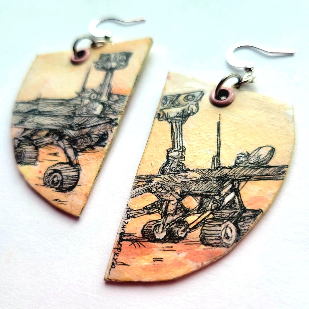 MARS Rover Opportunity - Oppy - Hand-painted Space Jewelry - Astronomy ...