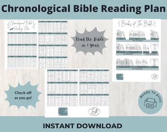 Printable Chronological Bible Reading Plan: Weekly Tracker (PDF Download 11x8.5 Landscape)