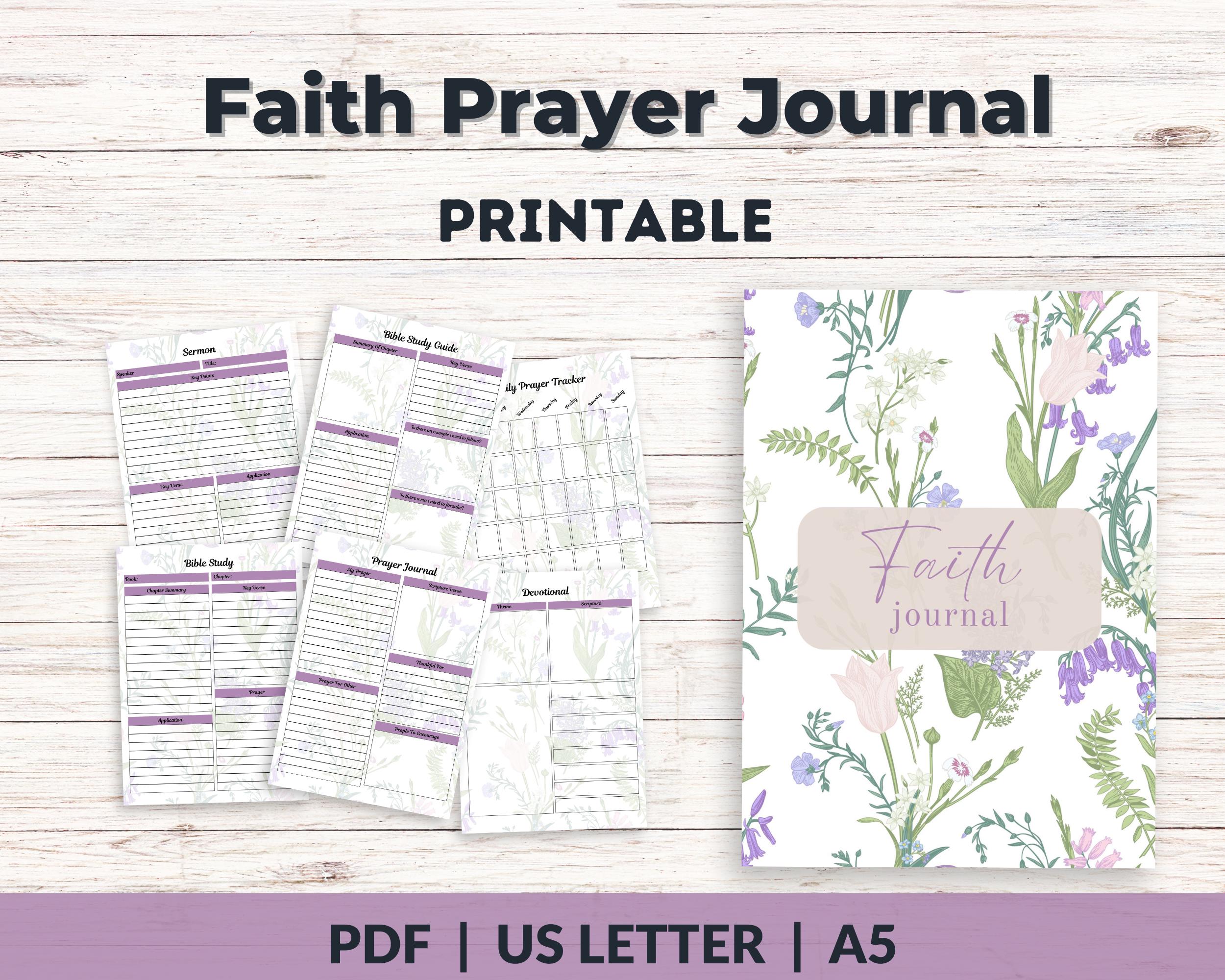 Faith Prayer Journal Printable: Bible Study, Sermon Notes (PDF) - Etsy