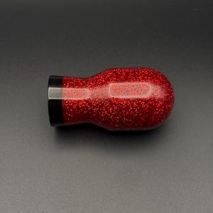 Red Metal Flake Glitter Gear Shift Knob Sparkle Gasser-  M12x1.25 / 12MMx1.25 Thread Pitch Clear / Resin Manual JDM Toyota Subaru Hot Rod