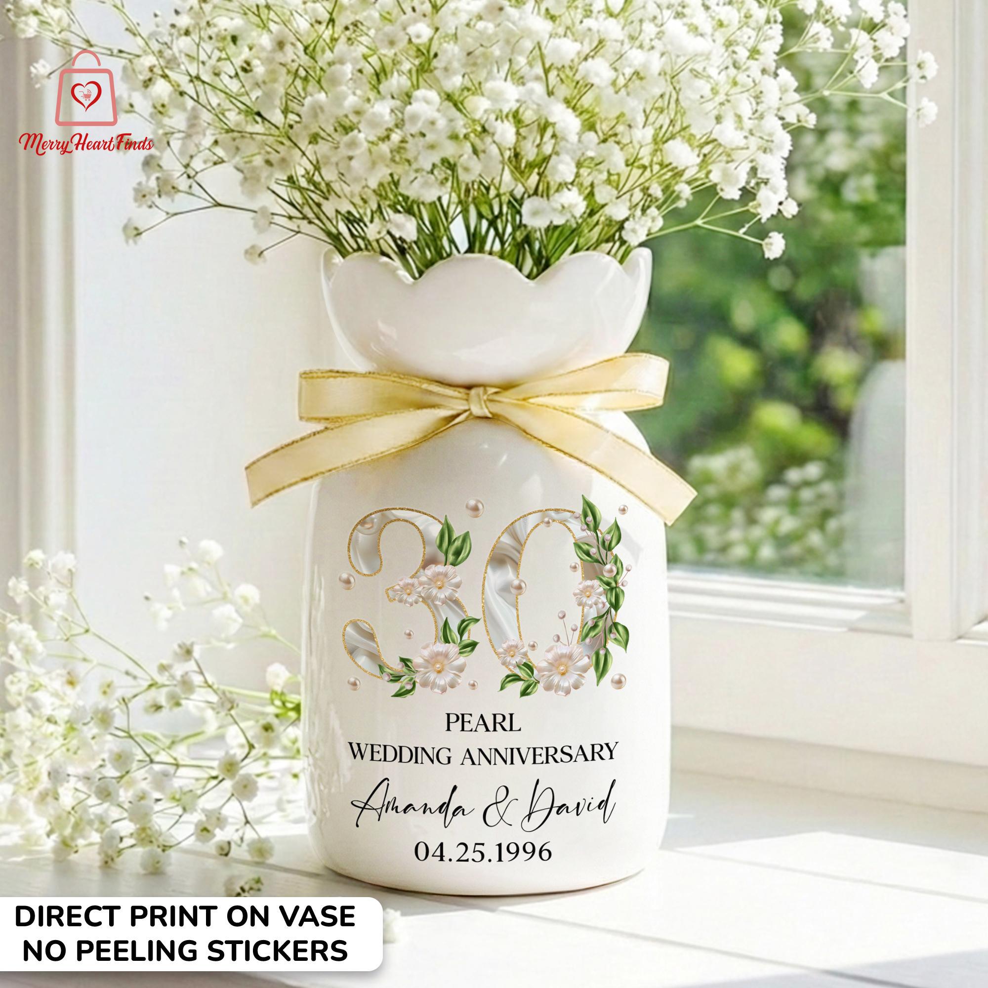 Pearl Anniversary Ceramic Vase