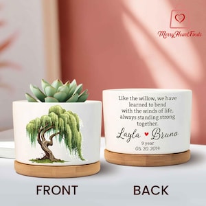 9th Anniversary Willow Tree Gifts, Anniversary Gifts, 9 Year Anniversary Willow Plant Pot, Willow Tree 9 Year Anniversary Pot, Couples Gifts