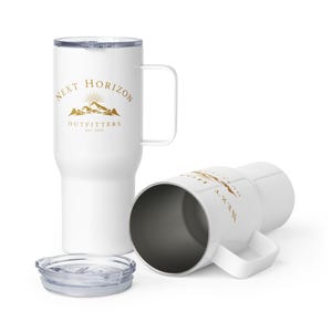 25 oz. Travel Mug - Gold Next Horizon Outfitters - Stainless Steel Tumbler, Mug with Handles for Travel, Gym, Camping - FREE SHIPPING