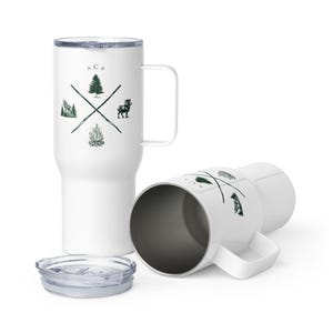 25 oz. Travel Mug - Rustic Outdoor Theme - Stainless Steel Tumbler, Mug with Handles for Travel, Gym, Camping - FREE SHIPPING