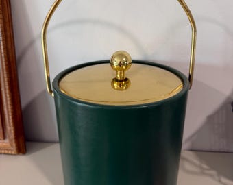 vintage Kraftware “Elegance” green insulated ice bucket