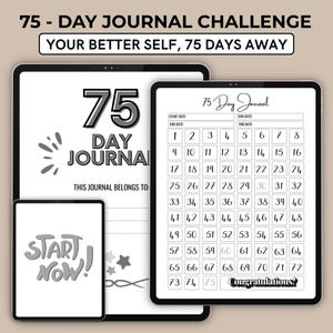 Challenge 75 Day Digital Planner for iPad with Goodnotes Undated Fitness Journal Mental Toughness Tracker Daily Goals and Habit Organizer