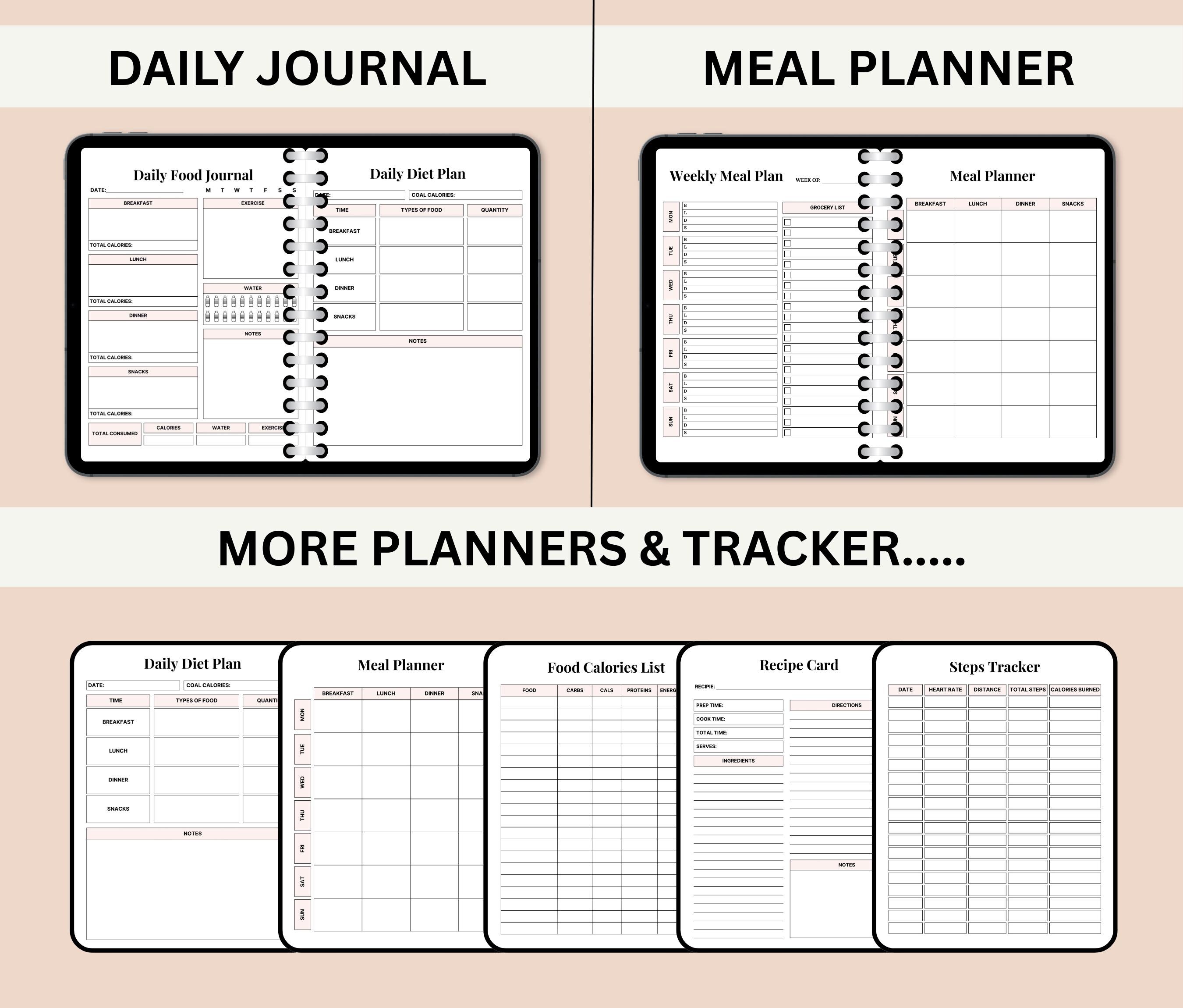 Digital Fitness Journal for iPad With Goodnotes and Notability Undated ...