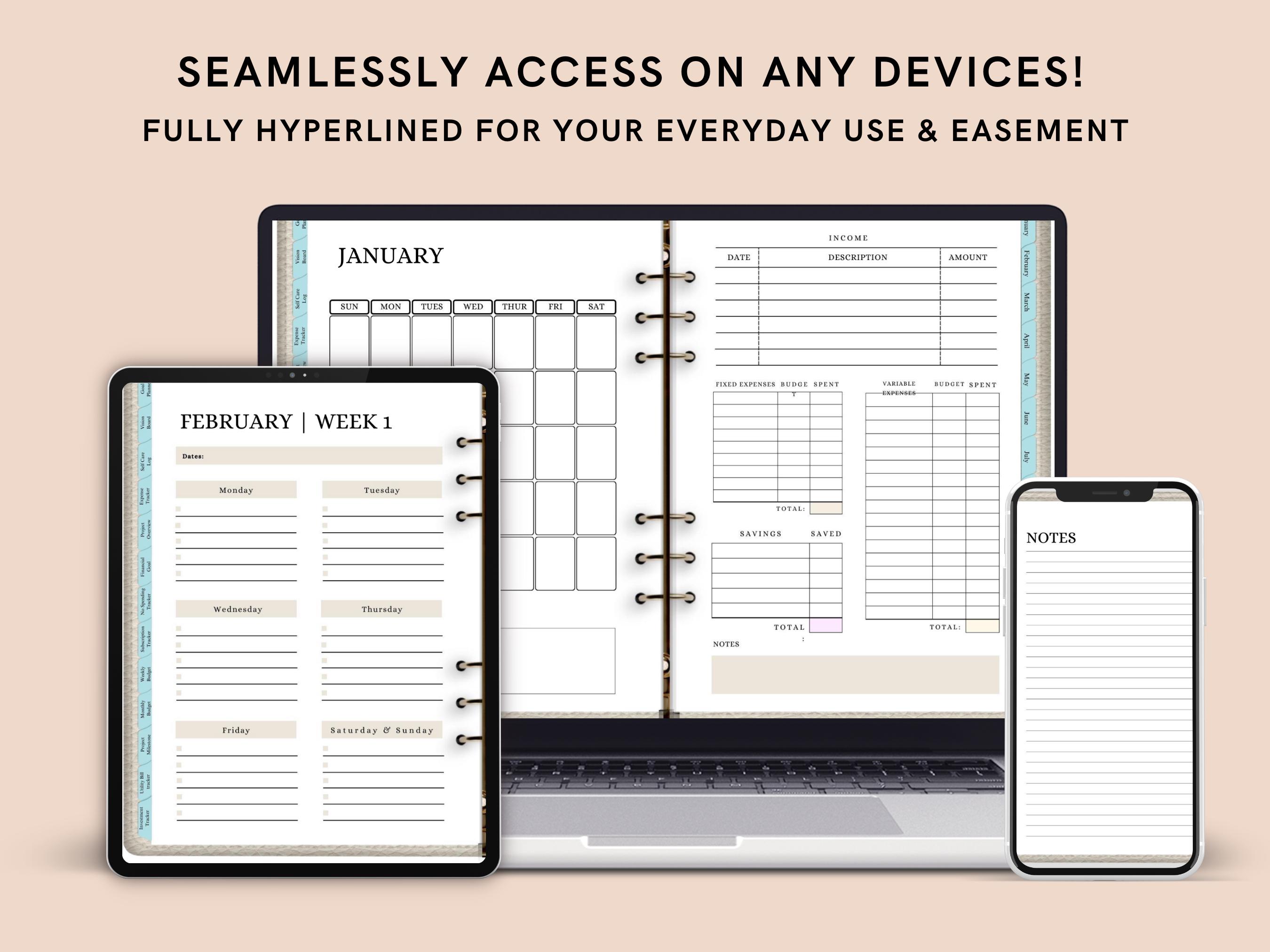 2025 2026 Undated Digital Planner for iPad With Goodnotes and ...