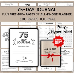 75 Soft Challenge Digital Planner for iPad with Goodnotes Undated Wellness Journal Habit Tracker Daily Goals Fitness and Self Care Organizer
