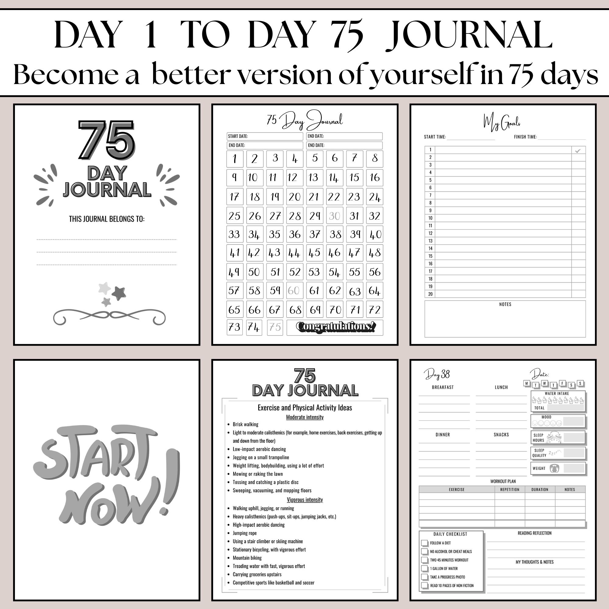 75 Day Challenge Digital Planner for Goodnotes 75 Hard & Soft Challenge ...