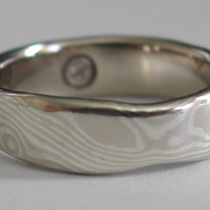 Mokume Gane Ring in 14K white gold/sterling (Only available in non-gold options at 425.00)