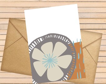Printable Greeting Card, Instant Download, Folded Card, Size 5" x 7"
