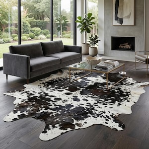 Genuine Tricolor Brazillian cow skin rug handmade rug  hair on cowhide real cowhide rug leather rug floor rugs, western decoration