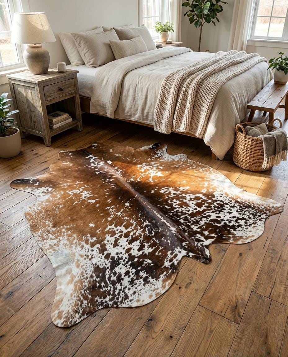 Cow Rug Texture Natural Speckled Tricolor Cowhide Rug Handmade Rugs Cow Skin Rug Hair ...