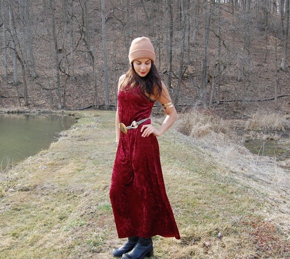 velvet hippie dress