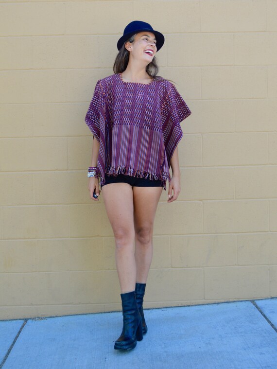 Gorgeous Vintage Ethnic Red Tribal Fringe Blouse G