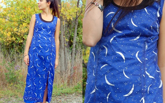 Vintage Moon Dress Goddess Night Sky Crescent Moon