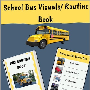 Liste de contrôle visuel et livre de routine pour les autobus scolaires | Aide à la transition vers la rentrée scolaire pour les enfants