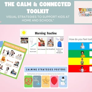 Das ruhige und verbundene Toolkit Visuelle Routine Diagramme Emotionale Regulierung für Kinder