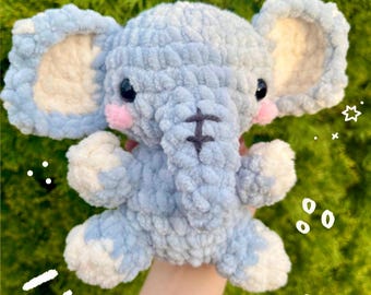 Handmade Made To Order | Crochet Amigurumi Baby Elephant | Small Crochet Plushie