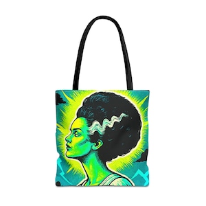 Frankenstein Bride Tote Vintage Horror Tote Classic Monsters Spooky Chic Accessory Halloween Universal Fears Treat Bag Sack Bride of Monster