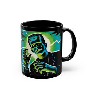 Vintage Horror Frankenstein Mug | Gothic Coffee Cup | Halloween Gift | Retro Halloween | Classic Monsters Mug Universal Fears Mug Neon