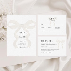 Minimalist Wedding Invitation Template Bundle, Editable, Modern Invite Suite, RSVP Cards, Simple Printable Details Set, Instant Download